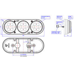 Par Lanterna Led Traseira de Caminhão Multifunção com Ré 12V